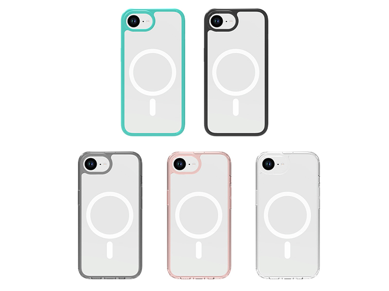 IPhone 16E scratch resistant transparent magnetic phone case, transparent acrylic TPU anti drop phone case